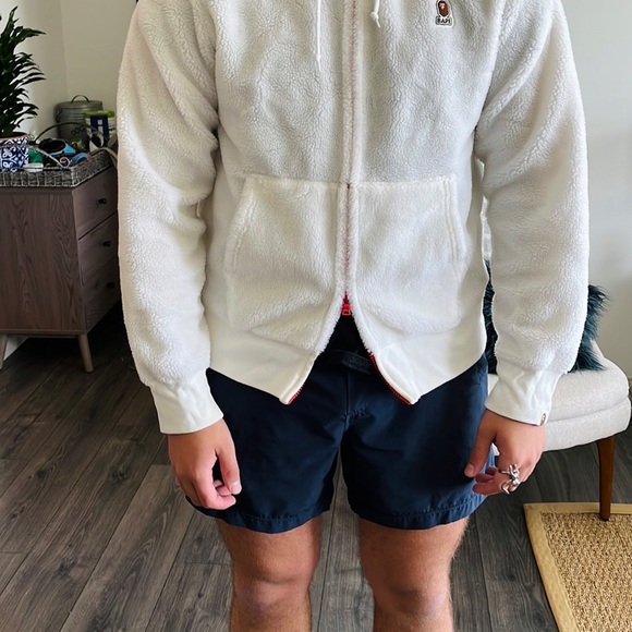 Bape white fleece